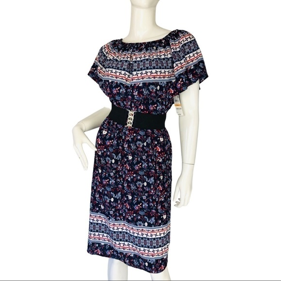 𝅺Style & co boho floral off shoulder dress ruffle - Picture 4 of 7